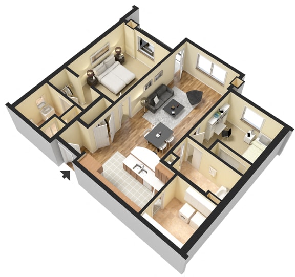 Floor Plans of Tioga Square Apartments in Tioga, ND